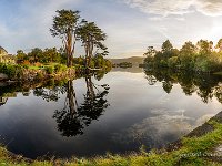 20170925 0450-Pano  Een pano van een intiem meertje 's ochtends in de buurt van Glengariff. : Ierland, Ierland 2017, Plaatsen